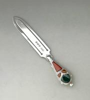 Superb Edwardian Agate & Silver Bookmark