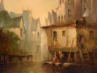 Oil Painting by Pierre Le Boeuff “Market Day, Ghent” (4 of 4) Oil Painting by Pierre Le Boeuff “Market Day, Ghent” (4 of 4)