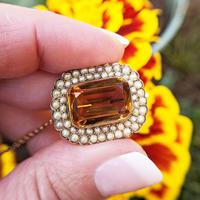 Antique Edwardian 9ct Gold Citrine & Pearl Brooch, Chester 1902 (8 of 9) Antique Edwardian 9ct Gold Citrine & Pearl Brooch, Chester 1902 (8 of 9)