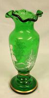Mary Gregory Painted Green Glass Shaped Vase (4 of 6) Mary Gregory Painted Green Glass Shaped Vase (4 of 6)