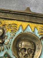 Early 20th Century Cold Painted Bronze Religious Russian Orthodox Church Icon (7 of 15) Early 20th Century Cold Painted Bronze Religious Russian Orthodox Church Icon (7 of 15)