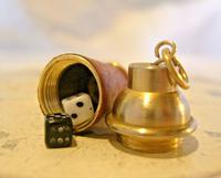 Vintage Pocket Watch Chain Fob 1960s Brass & Leather Gambling Fob With Dice (4 of 10) Vintage Pocket Watch Chain Fob 1960s Brass & Leather Gambling Fob With Dice (4 of 10)
