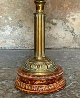 Superb Tall 19thc 'Matador' Brown Ceramic & Milky White Brass Table Oil Lamp (12 of 12) Superb Tall 19thc 'Matador' Brown Ceramic & Milky White Brass Table Oil Lamp (12 of 12)