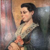 Antique Victorian oil painting portrait Girl in Lace Collar attributed to Dicksee (6 of 9) Antique Victorian oil painting portrait Girl in Lace Collar attributed to Dicksee (6 of 9)