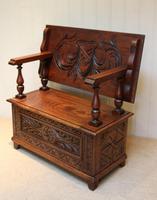 Carved Oak Monks Bench (7 of 10) Carved Oak Monks Bench (7 of 10)