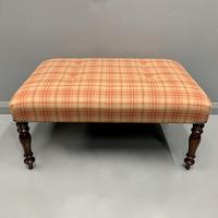 Newly Upholstered & Buttoned Centre Footstool (3 of 5) Newly Upholstered & Buttoned Centre Footstool (3 of 5)