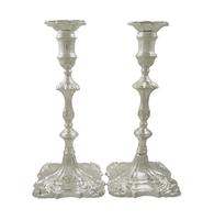 Pair of Antique Georgian Cast Sterling Silver Candlesticks 1756 (11 of 14) Pair of Antique Georgian Cast Sterling Silver Candlesticks 1756 (11 of 14)