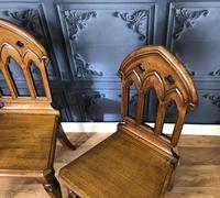 Pair of Victorian Gothic Style Hall Chairs (9 of 13) Pair of Victorian Gothic Style Hall Chairs (9 of 13)