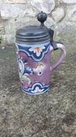 18th Century Tin Glazed Stein with Pewter Mounts (6 of 6) 18th Century Tin Glazed Stein with Pewter Mounts (6 of 6)