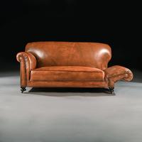Late Victorian Leather Upholstered Drop-Arm Sofa (9 of 9) Late Victorian Leather Upholstered Drop-Arm Sofa (9 of 9)