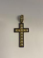 Antique Victorian 15ct Blue Enamel & Pearl Memorial Cross (6 of 6) Antique Victorian 15ct Blue Enamel & Pearl Memorial Cross (6 of 6)