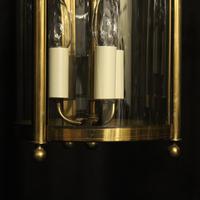 French Gilded Pair of Convex Triple Light Lanterns c.1930 (7 of 10) French Gilded Pair of Convex Triple Light Lanterns c.1930 (7 of 10)