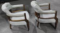 1920s Pair of Mahogany Salon Armchairs in Pale Upholstery (3 of 3) 1920s Pair of Mahogany Salon Armchairs in Pale Upholstery (3 of 3)