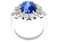 6.83ct Sapphire & 2.84ct Diamond, Platinum Dress Ring - Vintage c.1970 (5 of 8) 6.83ct Sapphire & 2.84ct Diamond, Platinum Dress Ring - Vintage c.1970 (5 of 8)