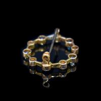Antique Aquamarine and Pearl 9ct Yellow Gold Wreath Circle Brooch Pin (4 of 6) Antique Aquamarine and Pearl 9ct Yellow Gold Wreath Circle Brooch Pin (4 of 6)