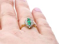 0.92ct Emerald & 1.38ct Diamond, 15ct Yellow Gold Marquise Ring - Antique c.1910 (9 of 9) 0.92ct Emerald & 1.38ct Diamond, 15ct Yellow Gold Marquise Ring - Antique c.1910 (9 of 9)