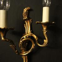 French Set of 4 Gilded Opposing Twin Arm Wall Lights (3 of 9) French Set of 4 Gilded Opposing Twin Arm Wall Lights (3 of 9)