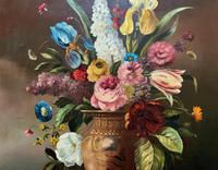 Striking Early 1900s Antique Large Floral Display Oil on Canvas Painting (5 of 12) Striking Early 1900s Antique Large Floral Display Oil on Canvas Painting (5 of 12)