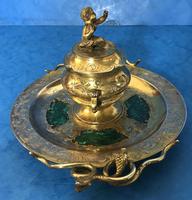 Victorian Gilt Brass Malachite Stationary Desk Set (2 of 17) Victorian Gilt Brass Malachite Stationary Desk Set (2 of 17)