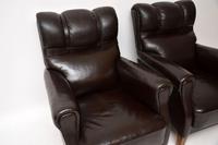 Pair of Antique Swedish Leather Armchairs (8 of 10) Pair of Antique Swedish Leather Armchairs (8 of 10)
