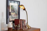 Good Brass Gooseneck Desk Lamp c.1915 (8 of 8) Good Brass Gooseneck Desk Lamp c.1915 (8 of 8)