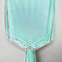 Fabulous Art Deco Silver & Guilloche Enamel Hand Mirror by Charles Green, Birmingham 1936 (9 of 9) Fabulous Art Deco Silver & Guilloche Enamel Hand Mirror by Charles Green, Birmingham 1936 (9 of 9)