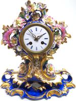Antique 8 Day Porcelain Mantel Clock Sevres Blue Floral French Mantle Clock (3 of 6) Antique 8 Day Porcelain Mantel Clock Sevres Blue Floral French Mantle Clock (3 of 6)