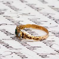 The Antique 1868 Victorian 15ct Gold Emerald and Pearl Ring (2 of 5) The Antique 1868 Victorian 15ct Gold Emerald and Pearl Ring (2 of 5)
