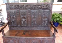 Country Oak Carved Settle Depicting Phoenix 1750 (3 of 13) Country Oak Carved Settle Depicting Phoenix 1750 (3 of 13)
