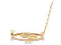 0.85 ct Aquamarine and Pearl, 12ct Yellow Gold Brooch - Art Nouveau - Antique Circa 1925 (6 of 9) 0.85 ct Aquamarine and Pearl, 12ct Yellow Gold Brooch - Art Nouveau - Antique Circa 1925 (6 of 9)