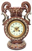 Amazing French 8 Day Majolica Mantle Clock Set Rare Pottery Mantle Clock Set (4 of 11) Amazing French 8 Day Majolica Mantle Clock Set Rare Pottery Mantle Clock Set (4 of 11)