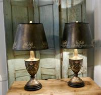 A Pair of Large Bronze Coloured Toleware Table Lamps (2 of 9) A Pair of Large Bronze Coloured Toleware Table Lamps (2 of 9)