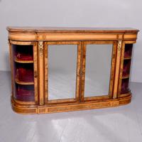 Mid Victorian Burr Walnut & Satinwood Ormolu Mounted Credenza