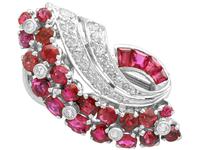 1.86ct Ruby & 0.55ct Diamond, 12ct White Gold Earrings c.1930 (3 of 9) 1.86ct Ruby & 0.55ct Diamond, 12ct White Gold Earrings c.1930 (3 of 9)