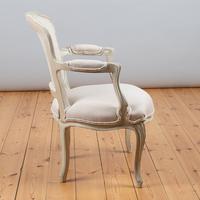 Pair of Large French Louis XV Style Painted Upholstered Armchairs (4 of 9) Pair of Large French Louis XV Style Painted Upholstered Armchairs (4 of 9)