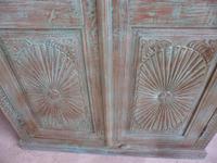 Handmade Indian Mango & Teak Large Painted Green 2 Door Storage Cupboard (9 of 12) Handmade Indian Mango & Teak Large Painted Green 2 Door Storage Cupboard (9 of 12)