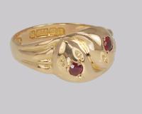 Antique Double Ruby Snake Ring 9ct Gold Vintage Serpent Ring S 1/2 Hallmarked Birmingham 1918 (4 of 8) Antique Double Ruby Snake Ring 9ct Gold Vintage Serpent Ring S 1/2 Hallmarked Birmingham 1918 (4 of 8)