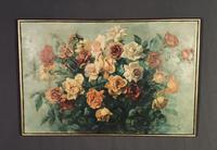 Signed Early 20th Century Large French Oil on Canvas Bouquet of Roses (8 of 8) Signed Early 20th Century Large French Oil on Canvas Bouquet of Roses (8 of 8)