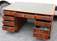 1960s Large Mahogany Partners Desk with Green Leather on Top (2 of 5) 1960s Large Mahogany Partners Desk with Green Leather on Top (2 of 5)