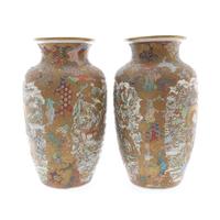 Pair of Japanese Satsuma Baluster Vases - Meiji (8 of 10) Pair of Japanese Satsuma Baluster Vases - Meiji (8 of 10)