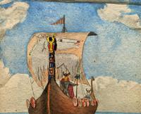Unusual Original 19thc Seascape watercolour Painting - 11thc Vikings & Longboat (6 of 11) Unusual Original 19thc Seascape watercolour Painting - 11thc Vikings & Longboat (6 of 11)