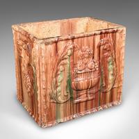 Large Antique Planter, Scottish, Ceramic Jardinière, Majolica Taste c.1880