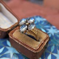 Vintage 9ct Yellow Gold Four Moonstone Cabochon Ring (2 of 9) Vintage 9ct Yellow Gold Four Moonstone Cabochon Ring (2 of 9)