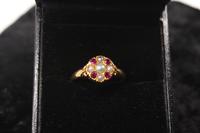 18ct Victorian Ruby & Pearl Gold Ring, size O, weighing 2g (2 of 5) 18ct Victorian Ruby & Pearl Gold Ring, size O, weighing 2g (2 of 5)