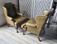 Pair of Leather Wing Chairs (9 of 10) Pair of Leather Wing Chairs (9 of 10)