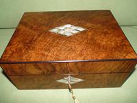 QUALITY Inlaid Figured Walnut Jewellery Box + Tray c.1870 (2 of 14) QUALITY Inlaid Figured Walnut Jewellery Box + Tray c.1870 (2 of 14)