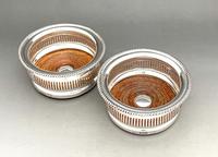 Excellent Pair of Small Asprey Silver Coasters