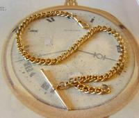 Vintage Pocket Watch Chain 1970s 10ct Rolled Gold Albert With Dog Clip & T Bar (2 of 12) Vintage Pocket Watch Chain 1970s 10ct Rolled Gold Albert With Dog Clip & T Bar (2 of 12)