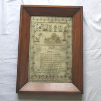 Rare & Fine Embroidery Silk Textile Scottish Castle Sampler c.1841 (8 of 9) Rare & Fine Embroidery Silk Textile Scottish Castle Sampler c.1841 (8 of 9)