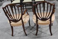 1960s Pair of Mahogany Shieldback Carver Chairs Pale Pink (2 of 3) 1960s Pair of Mahogany Shieldback Carver Chairs Pale Pink (2 of 3)
